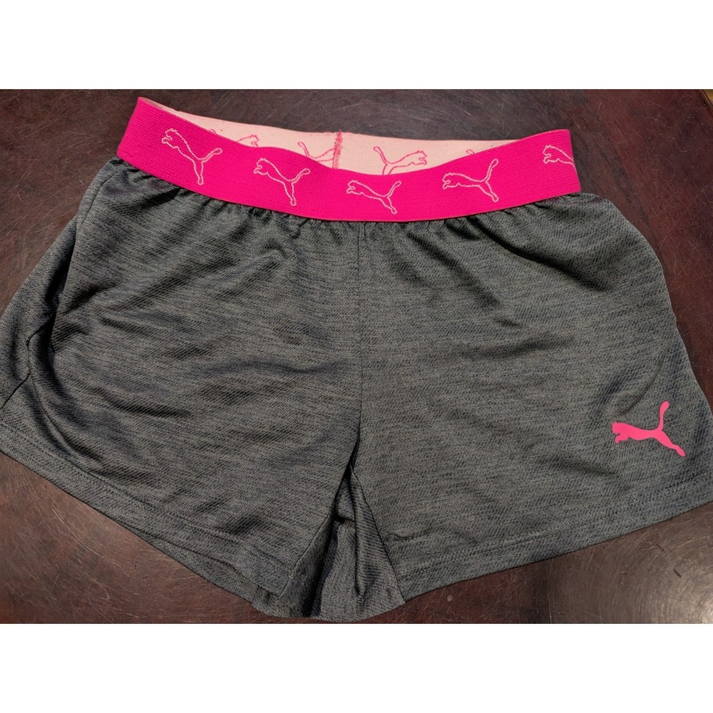 Puma Girl's Size 8 Youth Grey And Pink Bike Shorts